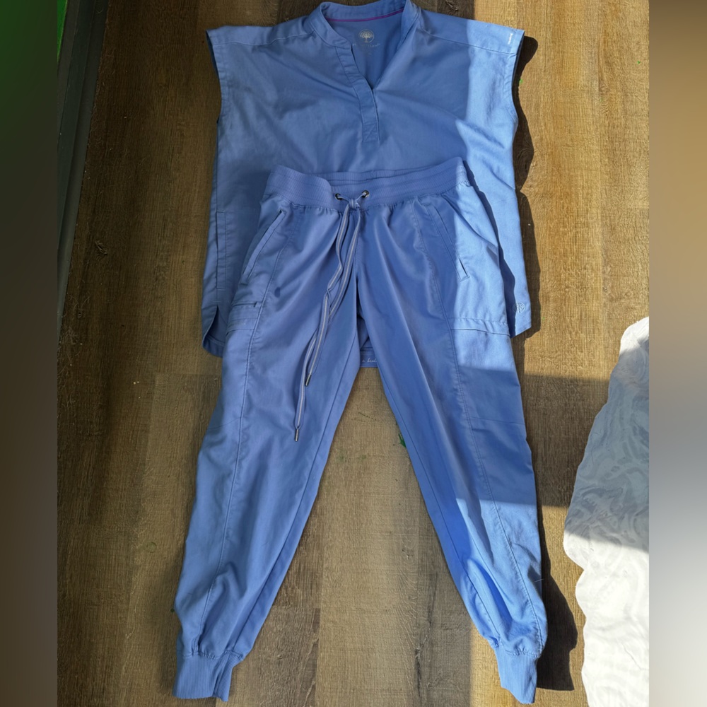 Healing Hands Ceil Blue Scrub Set Joggers SP and Top S